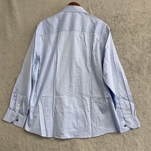 NEW Duchamp London Men's 18.5" XXL Blue Long Sleeve Dress Shirt Slim Fit Stretch - Picture 11 of 11